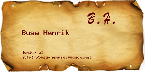 Busa Henrik névjegykártya