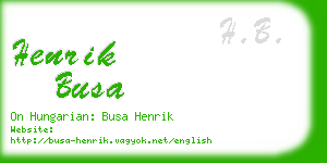 henrik busa business card